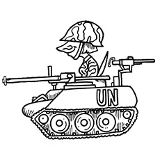 Soldier in a Tank Coloring Page