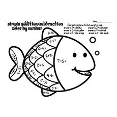 Something Fishy Addition And Subtraction coloring Page_image