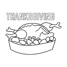 The Thanksgiving meal, Thanksgiving turkey coloring page