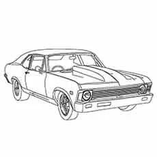 The classic chevrolet muscle car coloring page