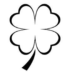 The three dimensional four leaf clover coloring pages