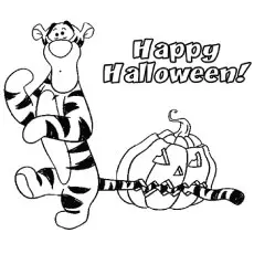 The tigger halloween celebrations coloring page