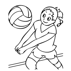 Volleyball sport on a coloring page