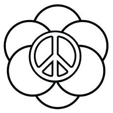 White Poppy Sign of Peace Coloring Pages