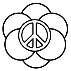 White Poppy Sign of Peace Coloring Pages