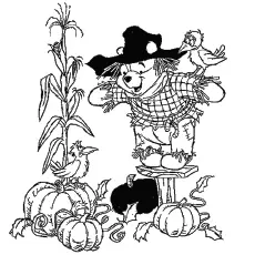 The winnie the scarecrow coloring page