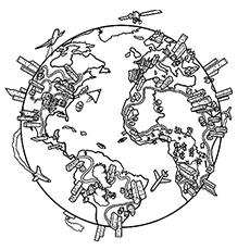 globe coloring page