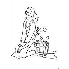 Worried Cinderella Coloring Pages