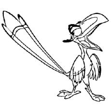 Coloring Pages of Zazu is red-billed Hornbill Character in The Lion King