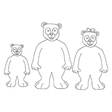 Three Bears Smiling Coloring Page_image