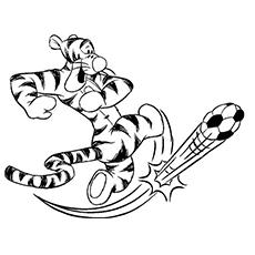 Tigger playing soccer coloring page