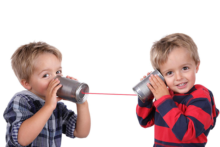 Tin can telephone science activity for preschoolers
