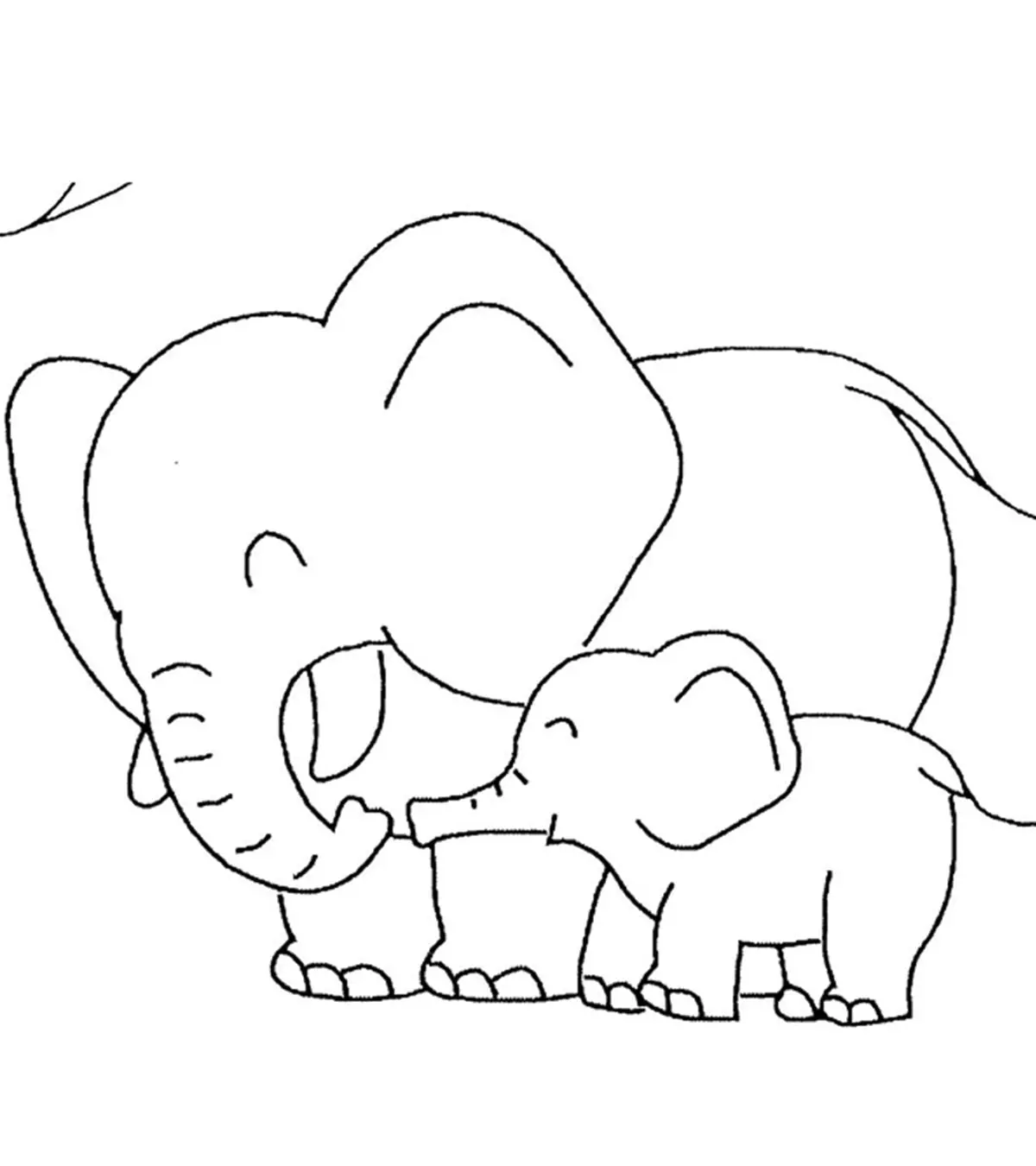 Black outline jungle animals coloring page