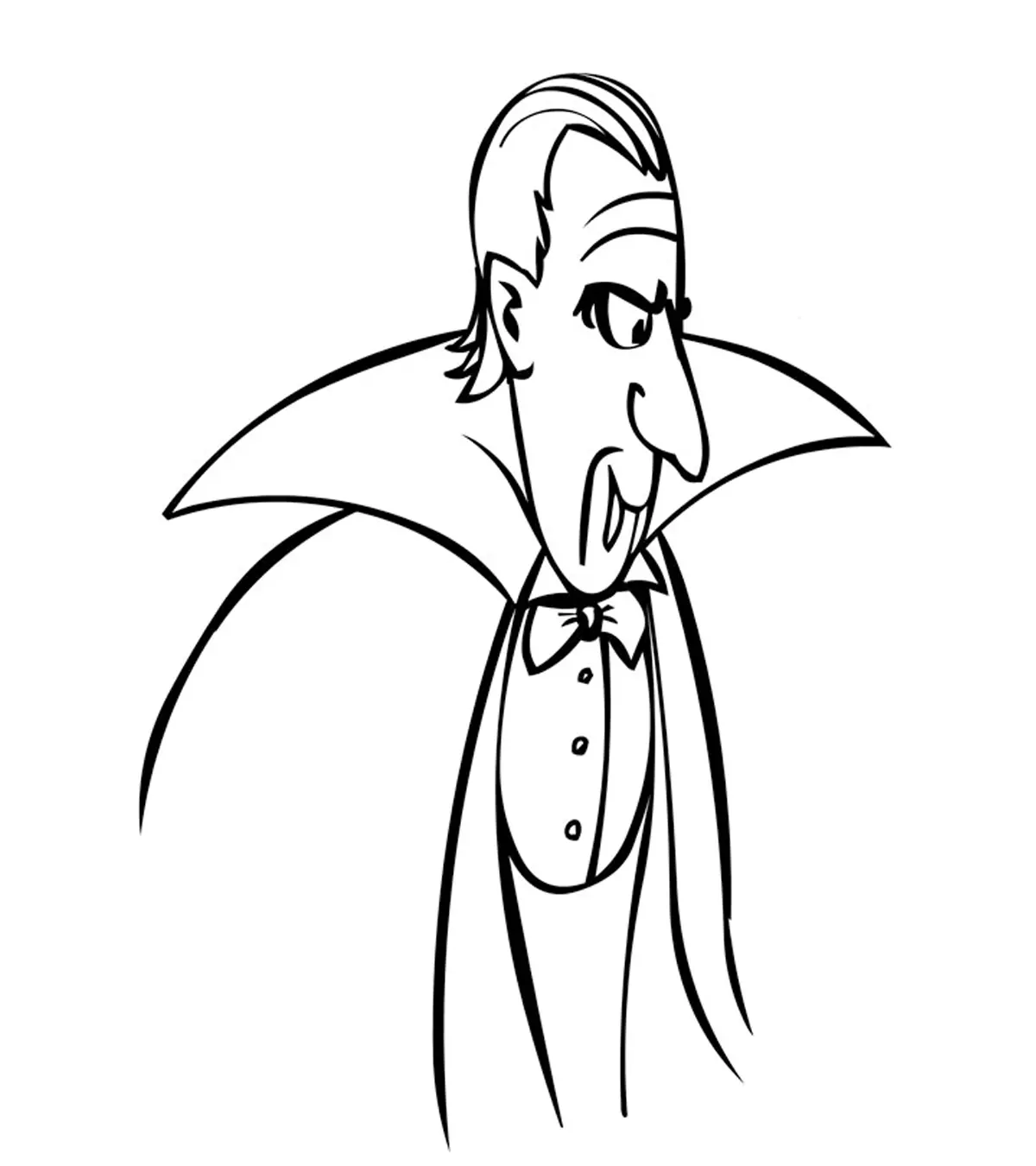 Black outline vampire coloring page