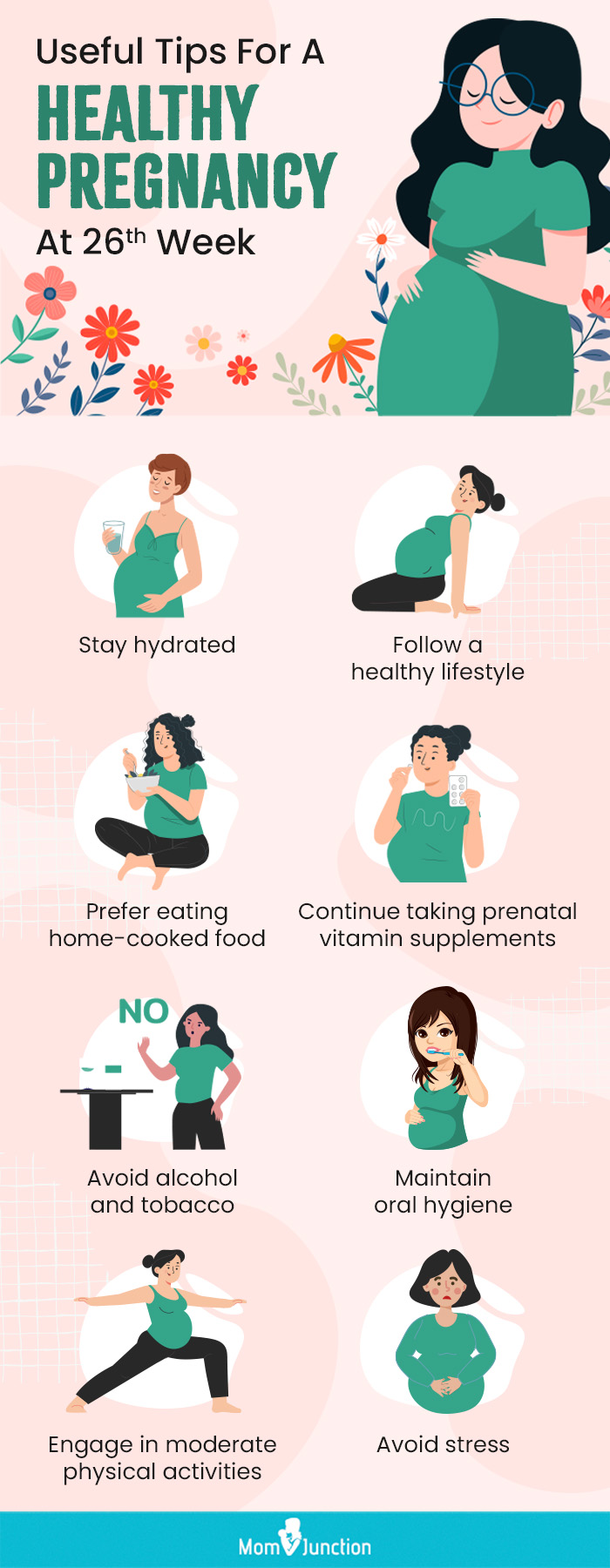 useful tips for a healthy pregnancy at 26th week (infographic)