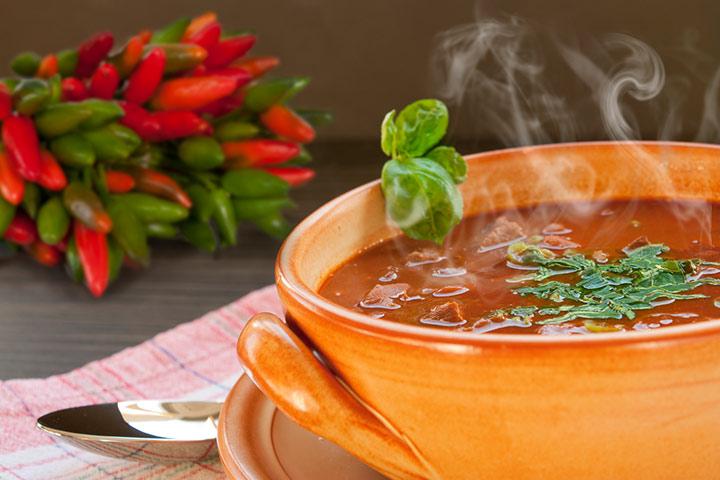 Warm liquids or soups