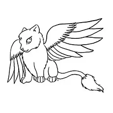 wild winged warrior cat coloring page