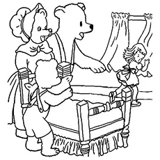 The bears discover goldilocks, Goldilocks and the three bears coloring page_image