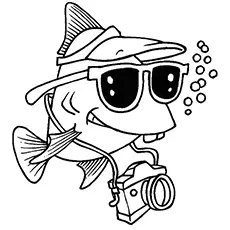 A tourist fish coloring page