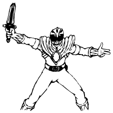 Power Ranger Wielding Sword Coloring Pages
