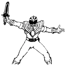 Power Ranger Wielding Sword Coloring Pages_image