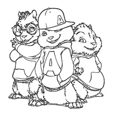 Alvin and the chipmunks cap coloring page_image