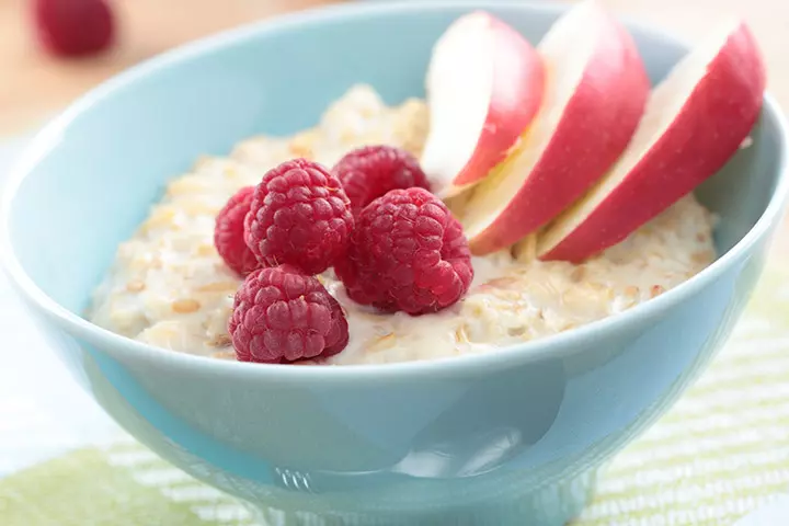 Oats porridge and apple recipes for kids