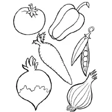 Array of Vegetables Coloring Page