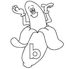 Peeled B for banana coloring page