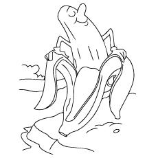 Peeled bananas feeling coloring page