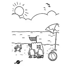 Coloring Page of Beach_image