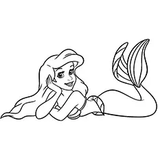 Coloring Page of Beautiful Little Mermaid