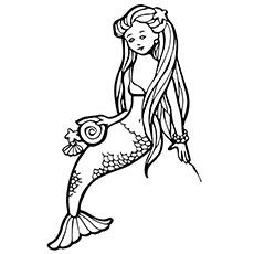 mermaid black and white