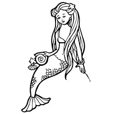 Coloring Page of Disney Princess Mermaid