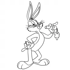 Bugs Bunny on Coloring Page