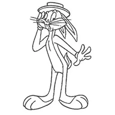 Bugs Bunny Wearing Hat Coloring Page