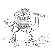 Camel Carrying Goods coloring page