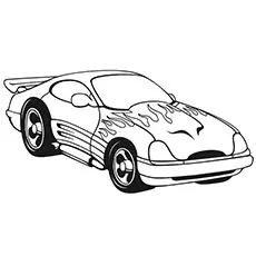 Car with Racing Flames Coloring Page_image