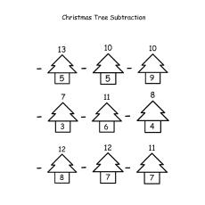 Christmas Tree Subtraction coloring page