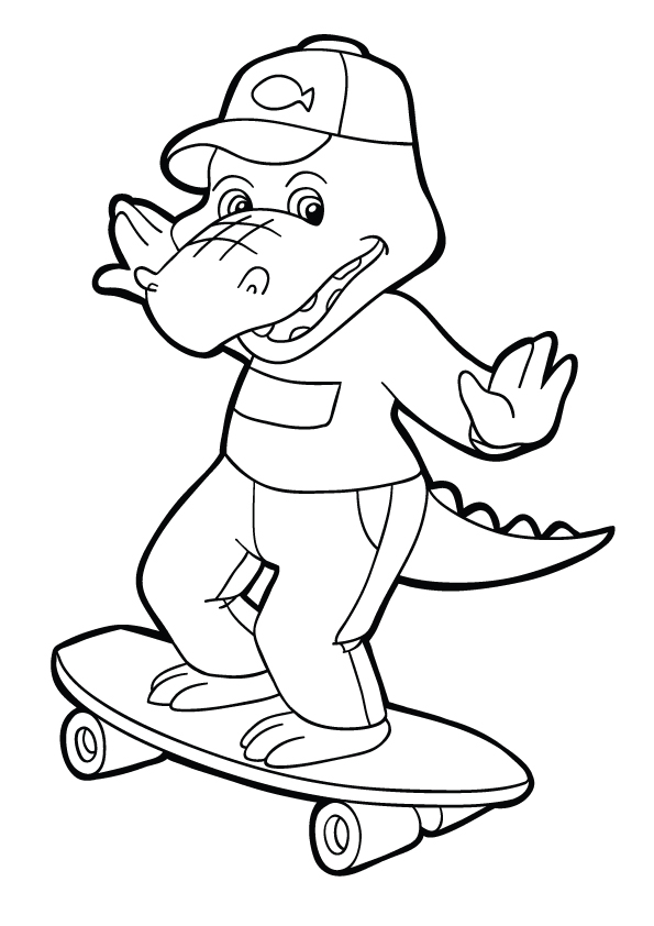 crocodile-skating-board