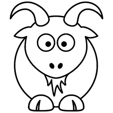 Cute cartoon goat coloring page