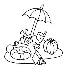 Party at Beach coloring page