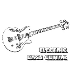 Electric Bass Guitar coloring page