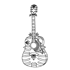 Fancy Guitar coloring page