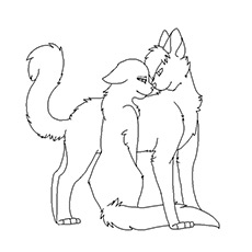 Free Warrior Cat Couple Coloring Pages