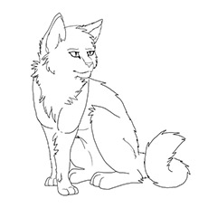 Free Semi Realism Warrior Cat coloring page