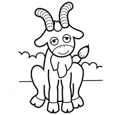 Friendly goat coloring page