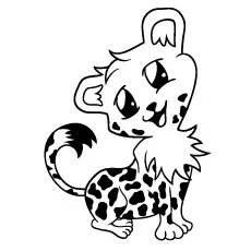 Happy Baby Cheetah coloring page