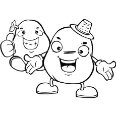 Coloring Page of a Happy Potatoes_image