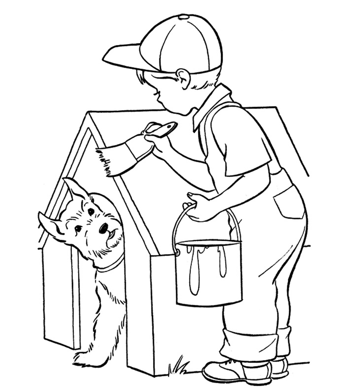 kids doing chores coloring pages